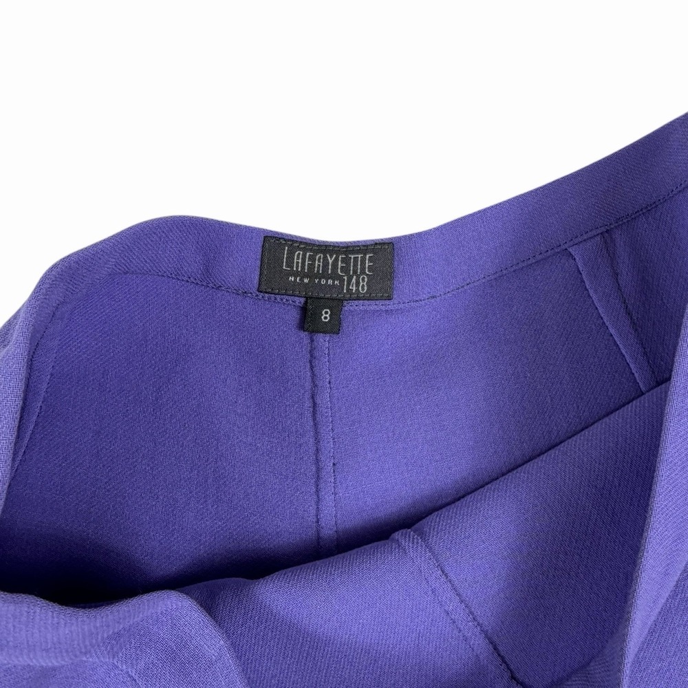 VTG Lafayette 148 Womens Size 8 Purple Dress Pants Slacks Tapered Wool Blend - Picture 4 of 10